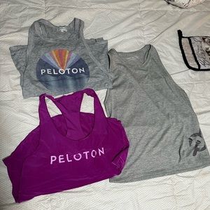 Set of 3 Large Peloton tank tops! Pink and grey